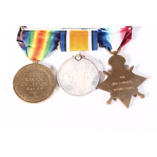 1195 - Medals of 810 Private Thomas McKee of the King's Own Scottish Borderers KOSB comprising WWI death pl... 