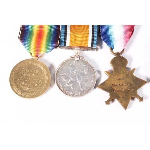 1199 - Medals of 9555 Private Alexander Scott of the 1st Battalion King's Own Scottish Borderers KOSB, who ... 