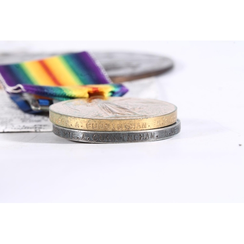 1201 - Family group of WWI war medals to two brothers including:Medals of 6818 Private Arthur Cunningham of... 