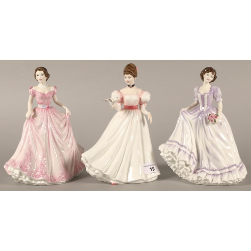 19 - Three Royal Doulton figurines including Kathleen HN3880, Hope HN4097, and Suzanne 4098