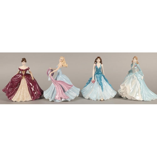 20 - Four Coalport figurines including Ladies of Fashion Mary with certificate, Enchantment, Happy Birthd... 