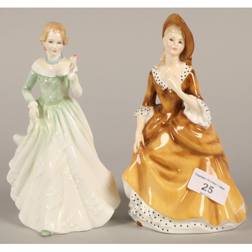 25 - Royal Doulton figurines Grace HN3699 and Sandra HN2275