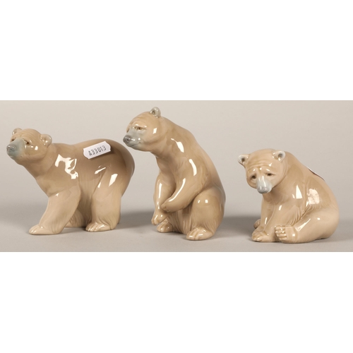 4 - A group of three Lladro bears