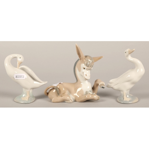 5 - Lladro donkey and two ducks