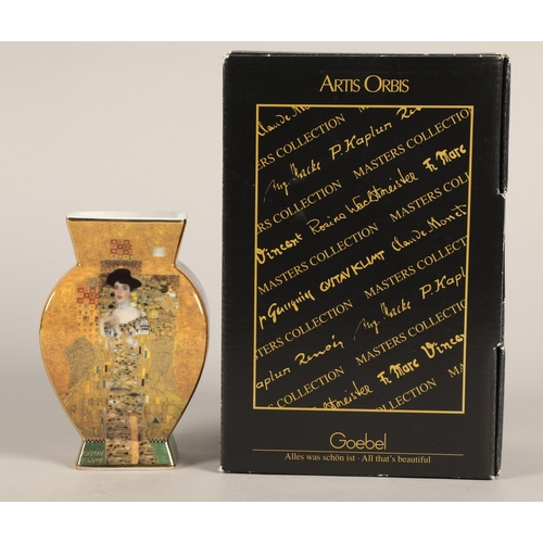 169 - Goebel Artis Orbis Gustav Klimt design vase with box, 12cm h