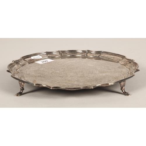 209 - Silver footed tray, hallmarked Sheffield 1960 inscribed to base 'Presented to Mr Robert Craig by the... 