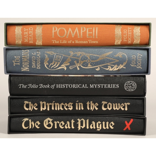 229 - Five Folio Society books to incl. Pompeii: The Life of a Roman Town, The Normans, The Folio Book of ... 