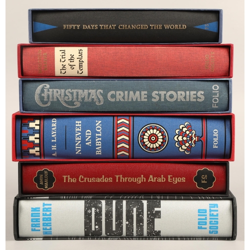 232 - Six Folio Society books to include Fifty Days That Changed the World, The Trial of the Tem... 