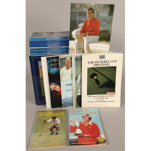 248 - Assorted signed golf programmes to include Seve Ballesteros, Tony Jacklin, Bob Shaw, Royal Troon, Du... 