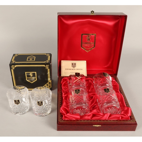 256 - Boxed Edinburgh Crystal whisky tumblers, six total