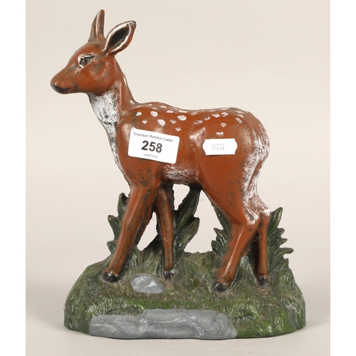 258 - cast metal doorstop in form of deer