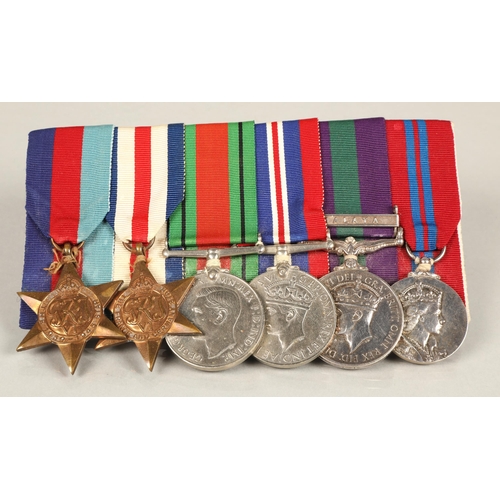 107 - Group of six court mounted medals, issued to 2695668 Sgt. W. Coid, includes 1939-1945 Star, the Fran... 