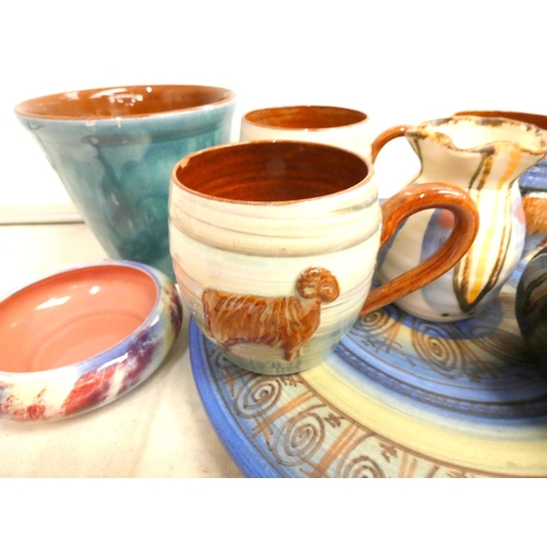 271 - Various Studio pottery to include Wold, Helmsley mugs, vases etc.