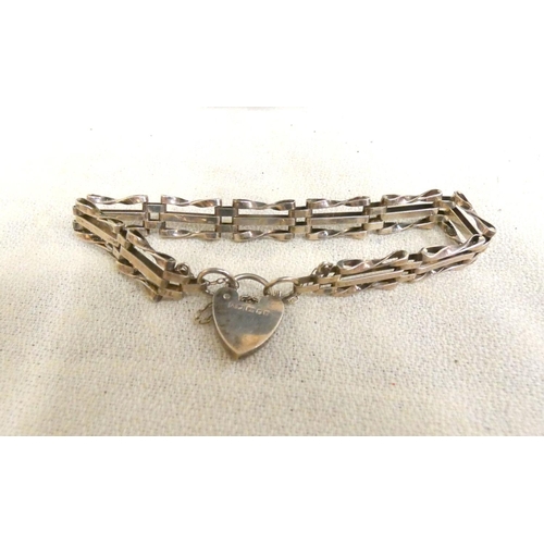 281 - Silver gate bracelet and Edwardian style paste necklace.