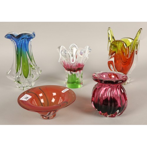 294 - Murano-style  assorted glassware