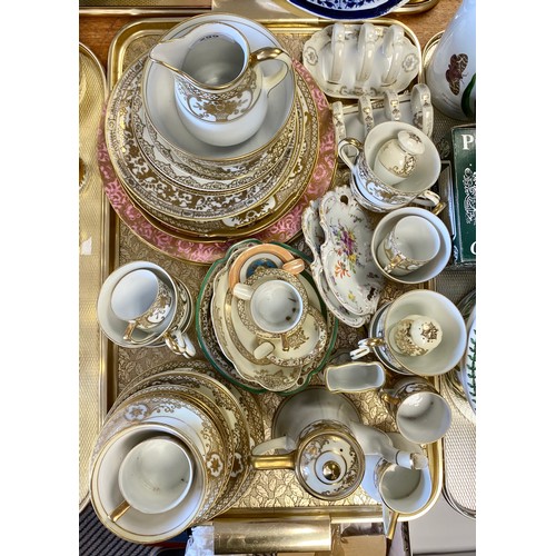 299 - Noritake gilt part tea service, Dresden dishes, various decortaive plates, etc