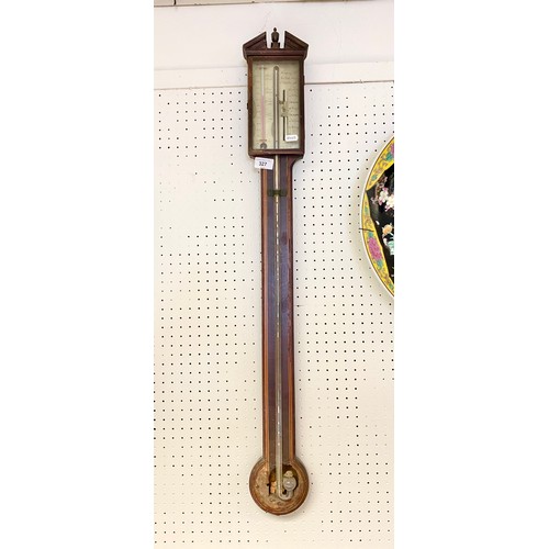 327 - George III style mahogany stick barometer,by Stampa & co  no 14 Leith street Edinburgh  approx. ... 