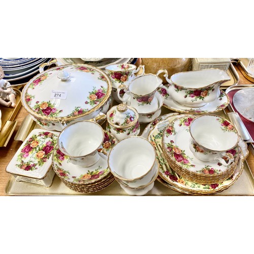 274 - Assorted Royal Albert 'Old Country Roses' dinnerware and teaware