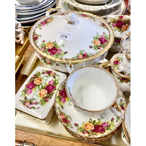 274 - Assorted Royal Albert 'Old Country Roses' dinnerware and teaware