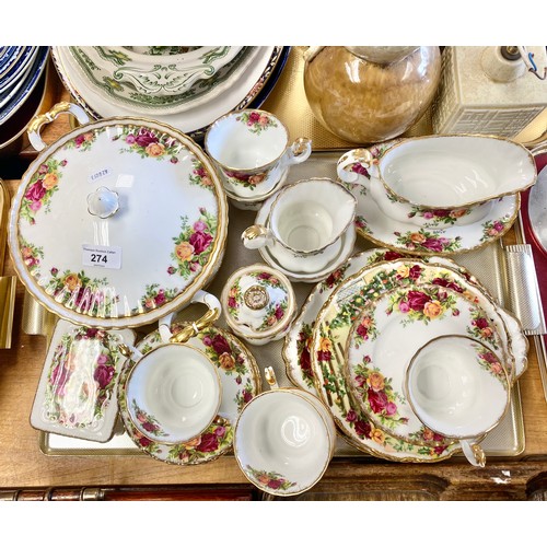 274 - Assorted Royal Albert 'Old Country Roses' dinnerware and teaware