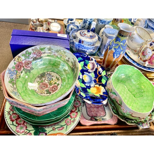 273 - Assorted Maling lustre items to include plate and bowl etc, boxed pair Edinburgh Crystal cut glass w... 