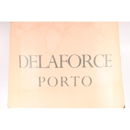 330 - 1920s advertising lamp and original shade for Delaforce Porto with stylised sailing ship, 73cm.