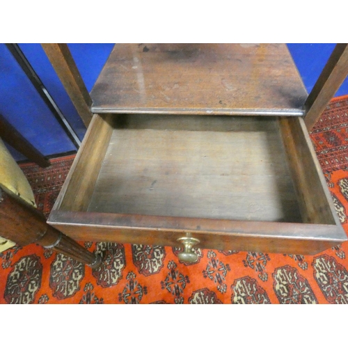 351 - Georgian mahogany washstand, of square form with open apertures to the top, above drawer and underti... 