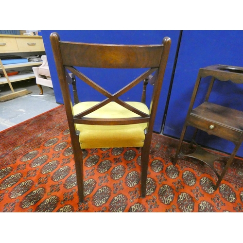 351 - Georgian mahogany washstand, of square form with open apertures to the top, above drawer and underti... 