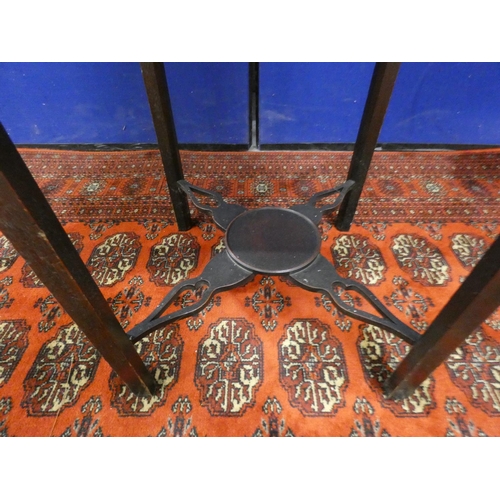 352 - Georgian mahogany and boxwood strung washstand, of square form with twin divisions enclosing open ap... 