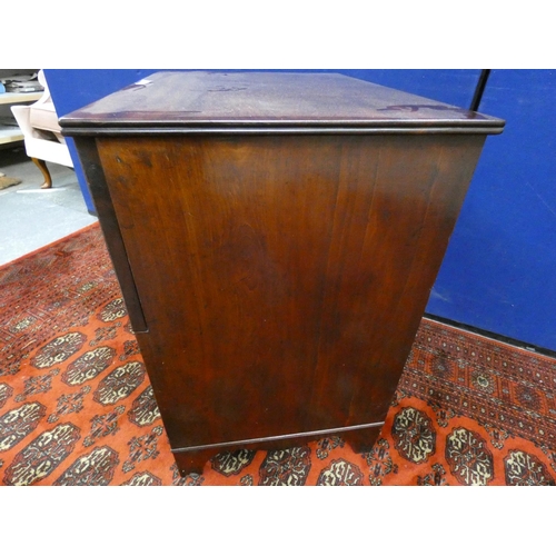 353 - 19th century mahogany commode in the form of a bow front chest of drawers, the lift up drawer facade... 