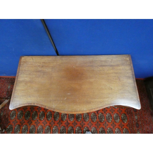 355 - 19th century inlaid mahogany sideboard, with small drawer, flanked with a deep cellarette drawer, in... 