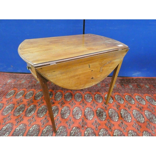 383 - 19th century mahogany oval Pembroke table with true and false drawer on tapering square supports.... 