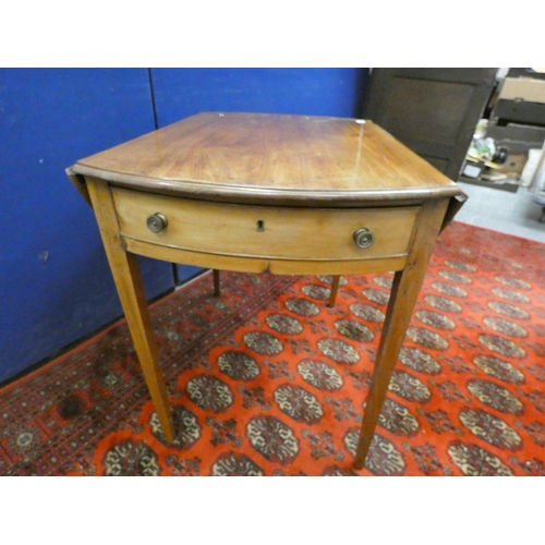 383 - 19th century mahogany oval Pembroke table with true and false drawer on tapering square supports.... 