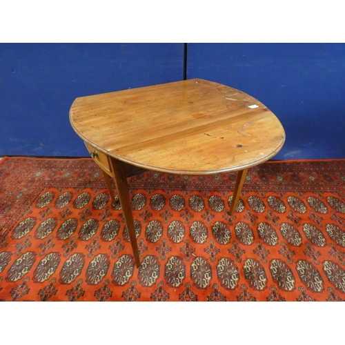 383 - 19th century mahogany oval Pembroke table with true and false drawer on tapering square supports.... 