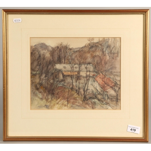 419 - William Timmins, Glasgow School, watercolour, 22cm x 28cm