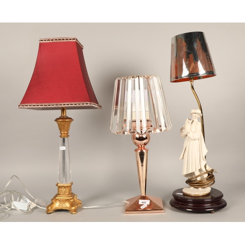 492 - Three assorted table lamps