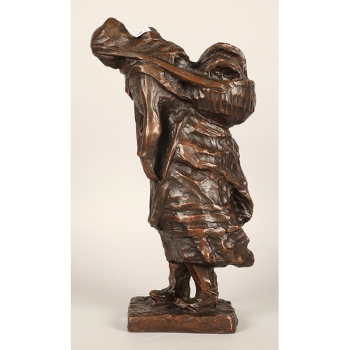 508 - Bronzed figure of a peasant woman, approx. 40cm high