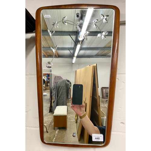 455 - Mid-century style wall mirror with floral design