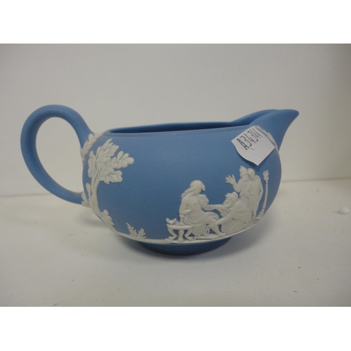 103 - Group of Wedgwood Jasper ware to include pin dishes, vases, teapot, some boxed examples, a Wedgwood ... 