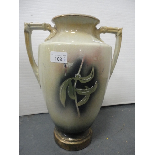 108 - Group of contemporary lamps and a twin-handled ceramic vase.  (4)