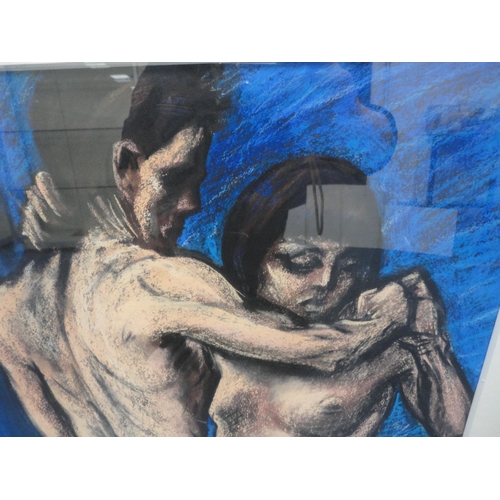 11 - Frank McFaddenTwo intertwined nude figuresSigned, pastel, 59cm x 45cm.