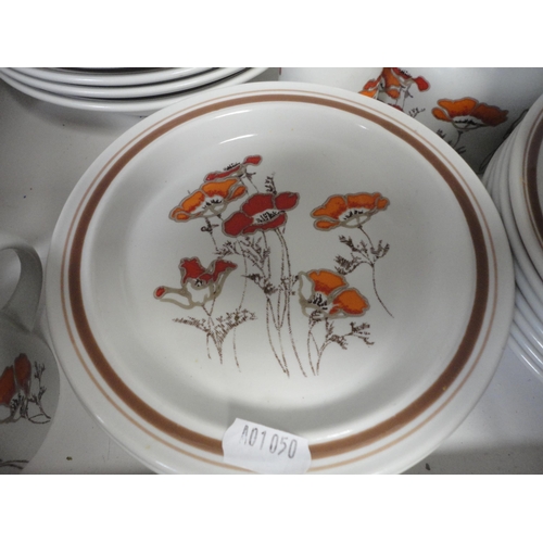 114 - Royal Doulton 'Fieldflower' pattern part dinner service and a Westminster ashet (one shelf).