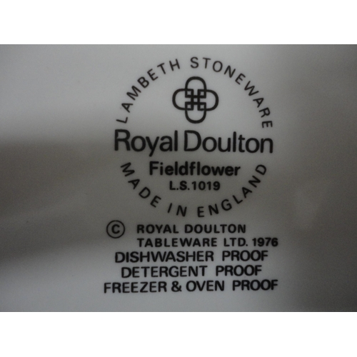 114 - Royal Doulton 'Fieldflower' pattern part dinner service and a Westminster ashet (one shelf).