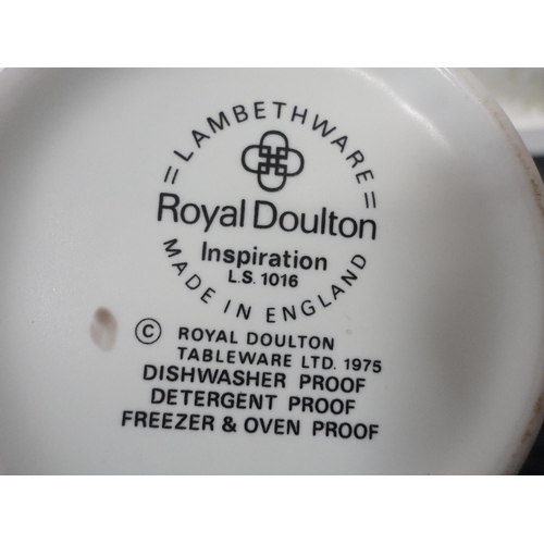 115 - Royal Doulton 'Inspiration' pattern part service and a Wedgwood 'Campagna' pattern vase.