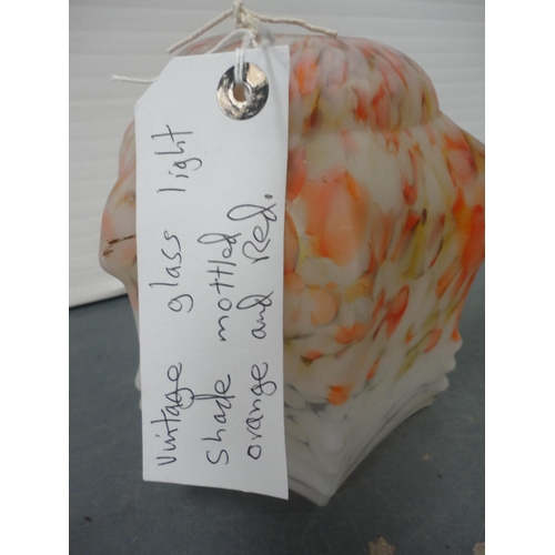 116 - Six assorted vintage mottled glass ceiling light shades.