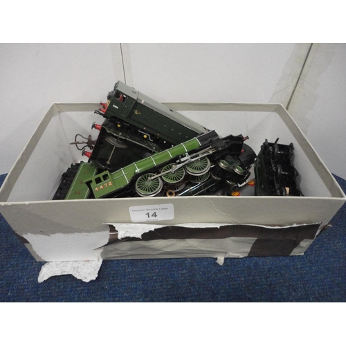 14 - Model railway locomotives, tenders and tankers  to include Hornby examples.