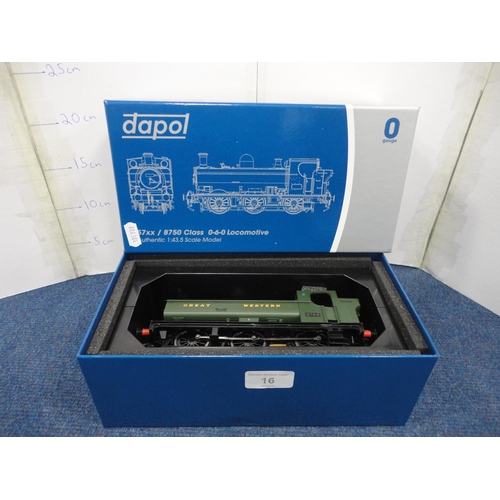 16 - Dapol 8750 0-6-0 O gauge locomotive, boxed.