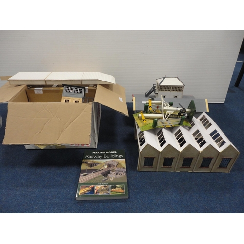 17 - Collection of model railway accessories to include buildings, signal posts etc.
