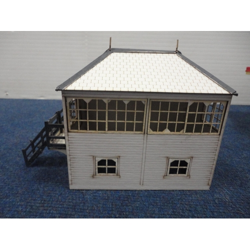 17 - Collection of model railway accessories to include buildings, signal posts etc.