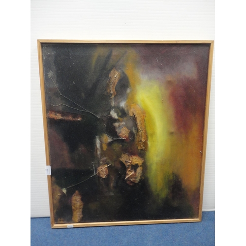 18 - Contemporary abstract oil, print and a photograph collage.&nbsp; (3)